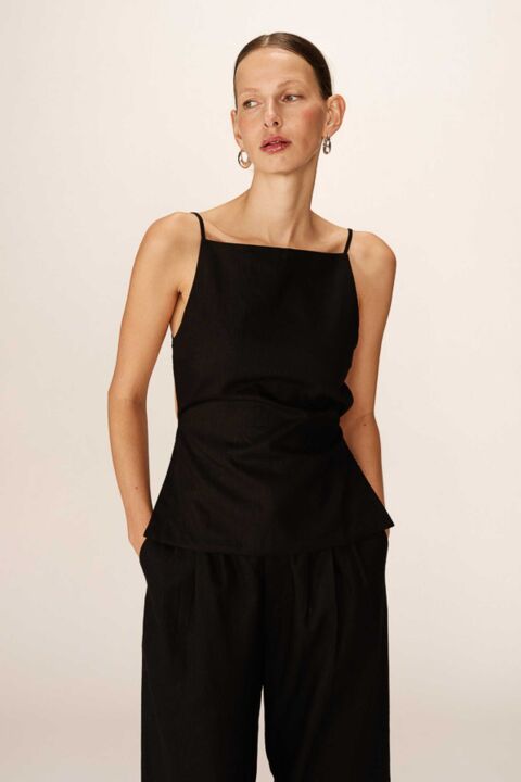 GRACE & MILA: TOP LINO NEGRO - 1-e3617.jpg