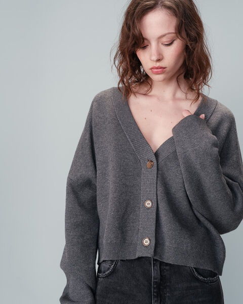 GRACE & MILA: CARDIGAN GRIS NACHO